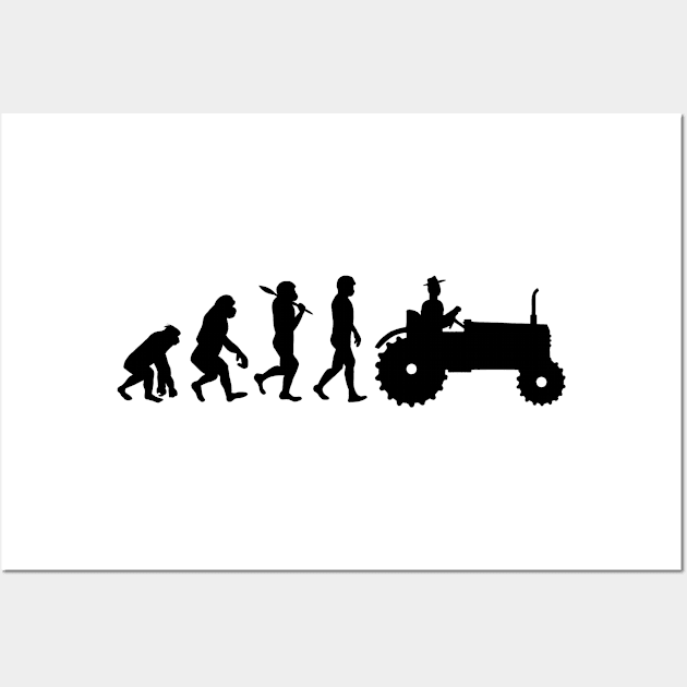 Farmer Evolution Gift Tractor Tractor Wall Art by HBfunshirts